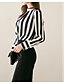 cheap Women&#039;s Two Piece Sets-Women&#039;s Work Slim Shirt - Striped Color Block Pant Crew Neck