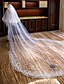 cheap Wedding Veils-Two-tier Flower Style / Lace Applique Edge Wedding Veil Cathedral Veils with Ruffles / Appliques Lace / Tulle / Mantilla