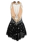 abordables Robes de Patinage Artistique-Robe de Patinage Artistique Femme Fille Patinage Robes Tenue Violet Blanc / Blanc Jaune et jaune Dos ouvert Spandex Micro-élastique Entraînement Tenue de Patinage Classique Cristal / Stras Sans