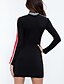 cheap Casual Dresses-Women&#039;s Daily Weekend Sporty Mini Slim Bodycon Dress - Color Block Stand Black S M L