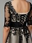 זול לאירועים מיוחדים חיסול-גזרת A סקופ צוואר קצר \ מיני טול מסיבת קוקטייל שמלה עם אפליקציות / אסוף על ידי TS Couture®