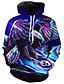זול Men&#039;s Hoodies &amp; Sweatshirts-Men&#039;s Plus Size Long Sleeve Long Hoodie - 3D Hooded Blue 4XL