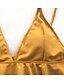 ieftine Bikini &amp; Costume Baie-Pentru femei De Bază Fără Bretele Galben Cheeky Tankini Costume de Baie - Mată / Floral Fără Spate / Imprimeu M L XL / Sexy