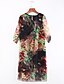 cheap Print Dresses-Women&#039;s Loose Knee Length Dress - Half Sleeve Floral Print Spring Summer Plus Size Chinoiserie Floral Dark Blue M L XL XXL 3XL 4XL 5XL