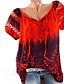 baratos Tops em tamanhos grandes-Mulheres Camisa Social Tintura Tie Dye Tamanho Grande Decote Canoa Diário Manga Curta Blusas Verde Branco Rosa