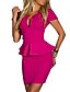 cheap Party Dresses-Women&#039;s Work Slim Bodycon Dress - Solid Colored Black, Peplum Deep V Summer Black Red Blue L XL XXL