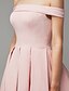 Χαμηλού Κόστους Κοκτέιλ Φορέματα-Γραμμή Α Μινιμαλιστική Φόρεμα Αποφοίτηση Μέχρι το γόνατο Αμάνικο Ώμοι Έξω Σπαντέξ με Πλισέ 2022 / Κοκτέιλ Πάρτι
