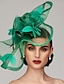 זול כובעים וקישוטי שיער-פרחים עור / רשת קנטקי דרבי כובע / מפגשים / אביזר לשיער עם נוצות / פרחוני / פרח 1 pc מירוץ סוסים / יום הנשים כיסוי ראש
