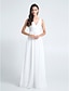 cheap Bridesmaid Dresses-Sheath / Column Bridesmaid Dress V Neck Sleeveless Elegant Floor Length Chiffon with Pleats