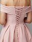 זול שמלות קוקטייל-גזרת A מינימליסטי שמלה סיום לימודים באורך  הברך ללא שרוולים סירה מתחת לכתפיים ספנדקס עם קפלים 2022 / מסיבת קוקטייל