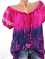 cheap Plus Size Tops-Women&#039;s Shirt Tie Dye Plus Size Boat Neck Daily Short Sleeve Tops Green White Pink