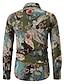 cheap Men&#039;s Printed Shirts-Men&#039;s Shirt Paisley Tribal Collar Street Daily Long Sleeve Tops Designer Basic Fashion Vintage Green Red / Wash with similar colours / Cool / Breathable / Holiday