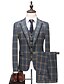 cheap Men&#039;s Trench Coat-Men&#039;s Suits Coat Pants Party Daily Plaid Slim Fit Cotton / Polyester Men&#039;s Suit Gray - Peaked Lapel / Long Sleeve / Plus Size
