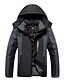 cheap Men&#039;s Downs &amp; Parkas-Men&#039;s Padded Parka Going out Color Block Polyester Long Sleeve Hooded Black / Blue / Red L / XL / XXL