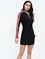 cheap Casual Dresses-Women&#039;s Daily Weekend Sporty Mini Slim Bodycon Dress - Color Block Stand Black S M L