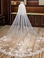 cheap Wedding Veils-Two-tier Flower Style Wedding Veil Cathedral Veils with Petal / Appliques Tulle / Mantilla
