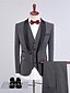 baratos Tuxedo Suits-Preto Vinho Azul Masculino Casamento Smoking Conjunto de 3 peças Xale Cor Sólida Moderno Comum 1 Botão 2023