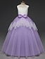cheap Flower Girl Dresses-Princess Floor Length Flower Girl Dress Pageant &amp; Performance Cute Prom Dress Lace with Bow(s) Fit 3-16 Years