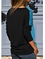 billige T-skjorter til kvinner-Dame T skjorte Fargeblokk Rund hals Topper Løstsittende Blå Grå Gul