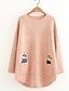 cheap Women&#039;s Sweaters-Women&#039;s Daily Basic Geometric / Animal 3/4 Length Sleeve Regular Cardigan Sweater Jumper, Round Neck Blushing Pink / Yellow / Gray One-Size