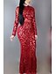 cheap Women&#039;s Dresses-Women&#039;s Maxi Bodycon Dress - Long Sleeve Solid Colored Crew Neck Elegant Cocktail Party Slim Black Red S M L XL