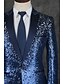 cheap Suits-Patterned Tailored Fit Polyester Suit - Notch Single Breasted One-button / Suits