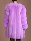 cheap Women&#039;s Fur &amp; Faux Fur Coats-Women&#039;s Work / Party / Cocktail Street chic / Sophisticated Winter Plus Size Long Fur Coat, Solid Colored / Striped Round Neck Long Sleeve Faux Fur / Spandex Patchwork Fuchsia / Wine / Lavender