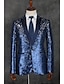 cheap Suits-Patterned Tailored Fit Polyester Suit - Notch Single Breasted One-button / Suits