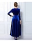 Χαμηλού Κόστους Κομψό βελούδο-γυναικείο φόρεμα για πάρτι νυφικό φόρεμα βελούδινο φόρεμα θήκη φόρεμα μακρύ φόρεμα μάξι φόρεμα μαύρο κρασί βασιλικό μπλε μακρυμάνικο καθαρό χρώμα συνονθύλευμα χειμώνα φθινόπωρο φθινόπωρο v λαιμόκοψη