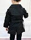 cheap Outerwear-Kids Boys&#039; Basic Solid Colored Long Sleeve Cotton Polyester Trench Coat Black