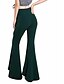 cheap Plus Size Bottoms-Women&#039;s Streetwear Flare Pants Solid Colored Black Red Army Green