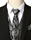 preiswerte Herren-Blazer &amp; -Anzüge-Herren Weste Standard Paisley-Muster Party Arbeit Klub Geschäftlich Retro Silber S / M / L