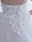 abordables Vestidos de novia-Vestido de Gala Vestidos de novia Sin Tirantes Cola de Capilla Satén Tul Sin Tirantes Centello y Brillo con Detalles de Cristal Flor 2022