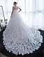 cheap Wedding Dresses-Ball Gown Wedding Dresses Strapless Chapel Train Satin Tulle Strapless Sparkle &amp; Shine with Crystals Flower 2022