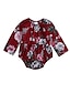 cheap Baby Girls&#039; One-Piece-Baby Girls&#039; Active / Street chic Daily / Holiday Floral Print Long Sleeve Cotton Romper Wine / Toddler