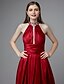 cheap Evening Dresses-A-Line Beautiful Back Dress Prom Floor Length Sleeveless Halter Taffeta Backless with Beading Split Front 2023
