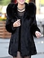 cheap Women&#039;s Furs &amp; Leathers-Women&#039;s Holiday / Going out Street chic / Sophisticated Spring / Fall &amp; Winter Long Fur Coat, Solid Colored Hooded Long Sleeve Faux Fur Black / Loose