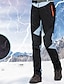 abordables Pantalones-pantalones de nieve para mujer pantalones de esquí forrados de vellón al aire libre invierno térmico cálido impermeable a prueba de viento forro de vellón pantalones pantalones para esquiar snowboard