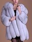 cheap Women&#039;s Fur &amp; Faux Fur Coats-Women&#039;s Work / Party / Cocktail Street chic / Sophisticated Winter Plus Size Long Fur Coat, Solid Colored / Striped Round Neck Long Sleeve Faux Fur / Spandex Patchwork Fuchsia / Wine / Lavender