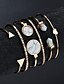 preiswerte Lederarmbanduhren-Couple&#039;s Wrist Watch Quartz Gift Set Minimalist Chronograph Creative Casual Watch Analog Black / Gold Gold / White Black / Rose Gold / One Year / Leather