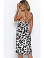 cheap Print Dresses-Women&#039;s Party Slim Shift Sheath Dress - Leopard High Waist Strap Khaki S M L XL / Sexy