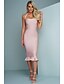 cheap Cocktail Dresses-Sheath / Column Strapless Knee Length 65% Rayon / 35%Polyester Elegant Wedding Party Dress with Cascading Ruffles / Bandage 2020