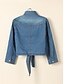 cheap Women&#039;s Blouses &amp; Shirts-Women&#039;s Daily Cotton Shirt - Solid Colored Shirt Collar Blue