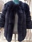cheap Women&#039;s Fur &amp; Faux Fur Coats-Women&#039;s Work / Party / Cocktail Street chic / Sophisticated Winter Plus Size Long Fur Coat, Solid Colored / Striped Round Neck Long Sleeve Faux Fur / Spandex Patchwork Fuchsia / Wine / Lavender