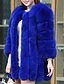 cheap Women&#039;s Fur &amp; Faux Fur Coats-Women&#039;s Work / Party / Cocktail Street chic / Sophisticated Winter Plus Size Long Fur Coat, Solid Colored / Striped Round Neck Long Sleeve Faux Fur / Spandex Patchwork Fuchsia / Wine / Lavender