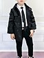 cheap Outerwear-Kids Boys&#039; Basic Solid Colored Long Sleeve Cotton Polyester Trench Coat Black