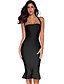 cheap Cocktail Dresses-Sheath / Column Strapless Knee Length 65% Rayon / 35%Polyester Elegant Wedding Party Dress with Cascading Ruffles / Bandage 2020