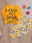 cheap Baby Girls&#039; Clothing Sets-Baby Girls&#039; Active Punk &amp; Gothic Daily Holiday Floral Print Print Long Sleeve Regular Regular Clothing Set Yellow / Toddler