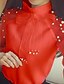 cheap Plus Size Tops-Women&#039;s Blouse Solid Colored Stand Collar Daily Weekend Bow Long Sleeve Regular Fit Tops White