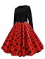 cheap Vintage Dresses-Women&#039;s Daily Elegant Street chic Sheath Dress - Polka Dot Print Summer Red Royal Blue Black S M L XL